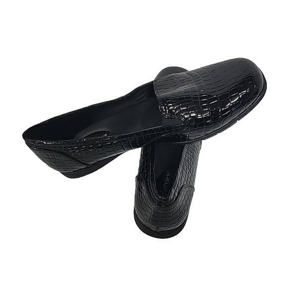 Comfortview Leisa Black Patent Croco-Embrossed Flats Size 11M - Picture 7 of 10